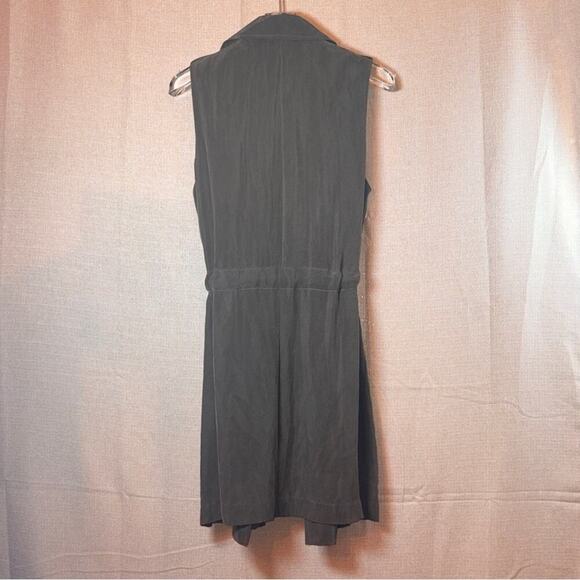 Elevenses Army Green Collar Tie Wrap Vest Chic and Functional Size Medium - Picture 3 of 9